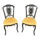 Paire de chaises Napoléon III marquetées et incrustées de nacre, XIXe Siècle