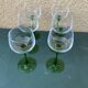 Set of 6 Vintage Alsace Wine Glasses – Emerald Green Stem
