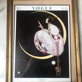 Illustration ancienne couverture du magazine Vogue sous cadre doré