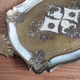 Golden and white Venetian serving tray