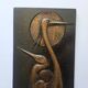 Rare Wall Wood Relief Sculpture of Herons, 1960s