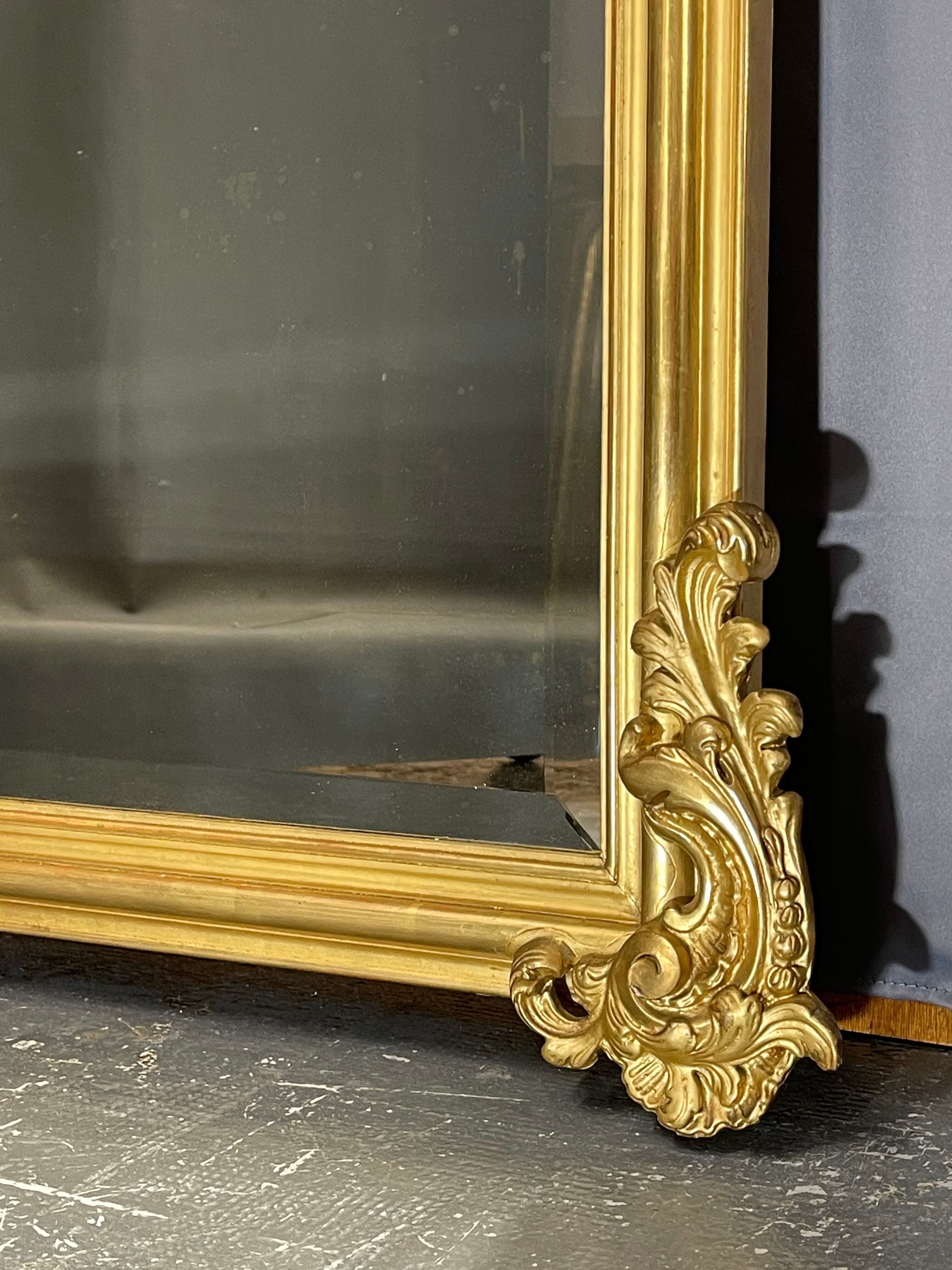 Mirror 174x111 period XIXth beautiful gilding, very good condition