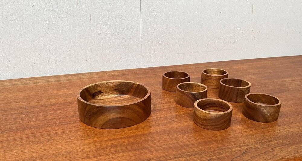 Ensemble de 7 bols vintage en teck scandinave