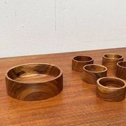 Ensemble de 7 bols vintage en teck scandinave