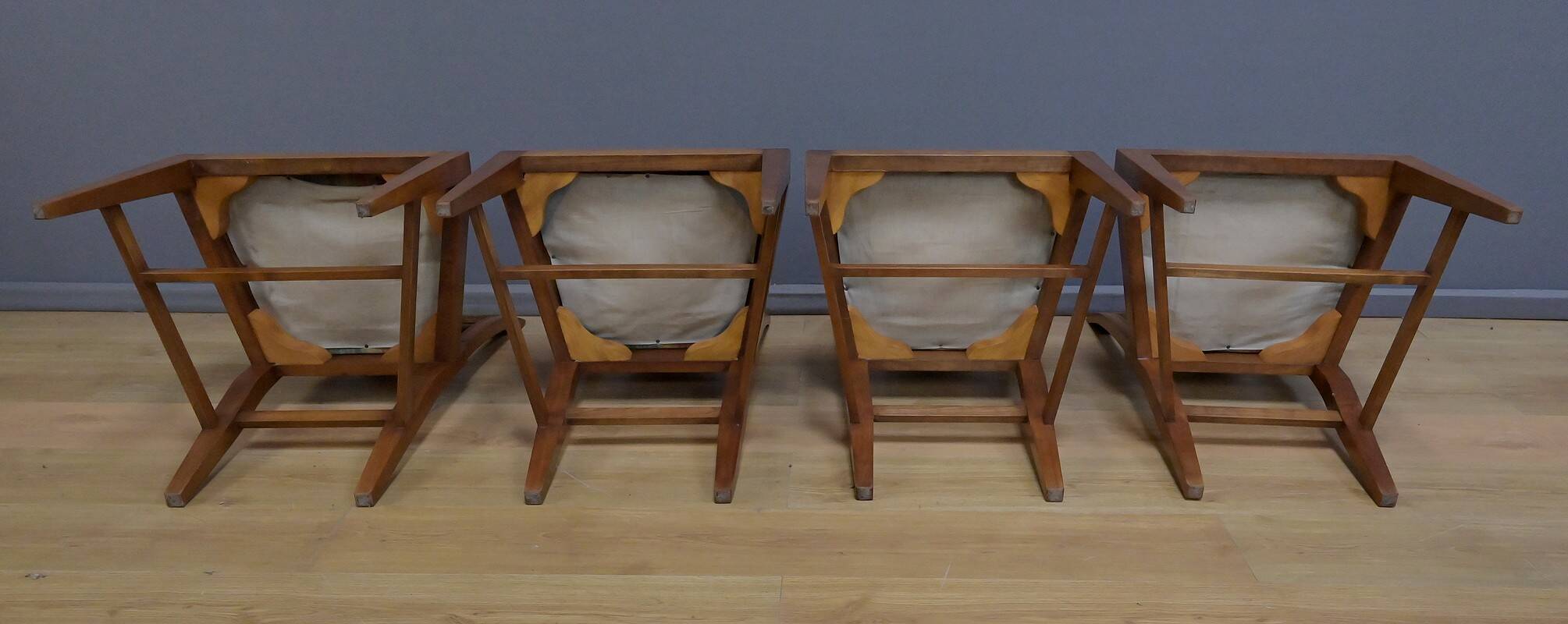 Set of 12 Provençal Chairs in Cherry Wood – Mid 20th Century