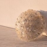 Murano Ceiling Light Gold and Traspare Flower by Seguso for Venini, Italy, 1960s