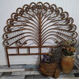 Vintage rattan “Peacock” headboard