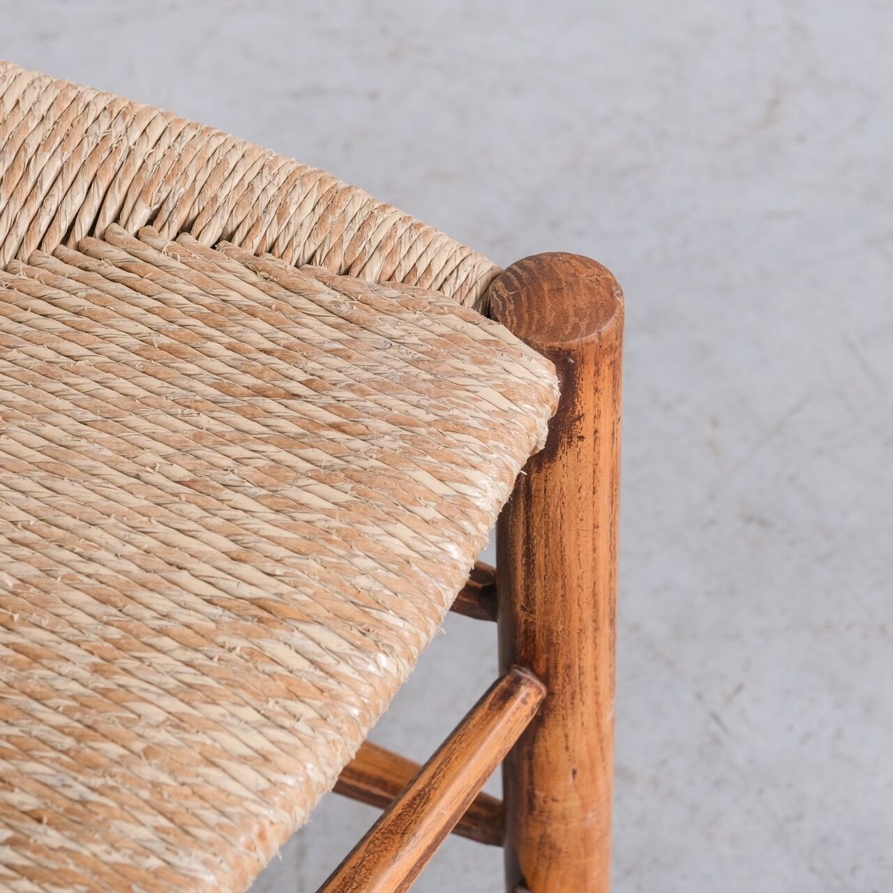 Charlotte Perriand 'Bauche' Model 19 Mid-Century French Rush Dining Chairs