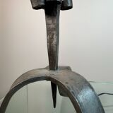Large brutalist wrought iron lamp from the 60s