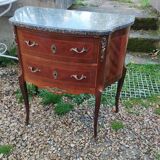 Commode ancienne marqueterie style louis xvi plateau marbre