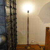 Scandinavian lamppost 1960s in teak and gold metal