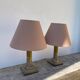 Paire de lampes en métal argenté Louis XVI Cailar Bayard XIXek
