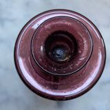 Vintage blown glass candle holder in purple Biot