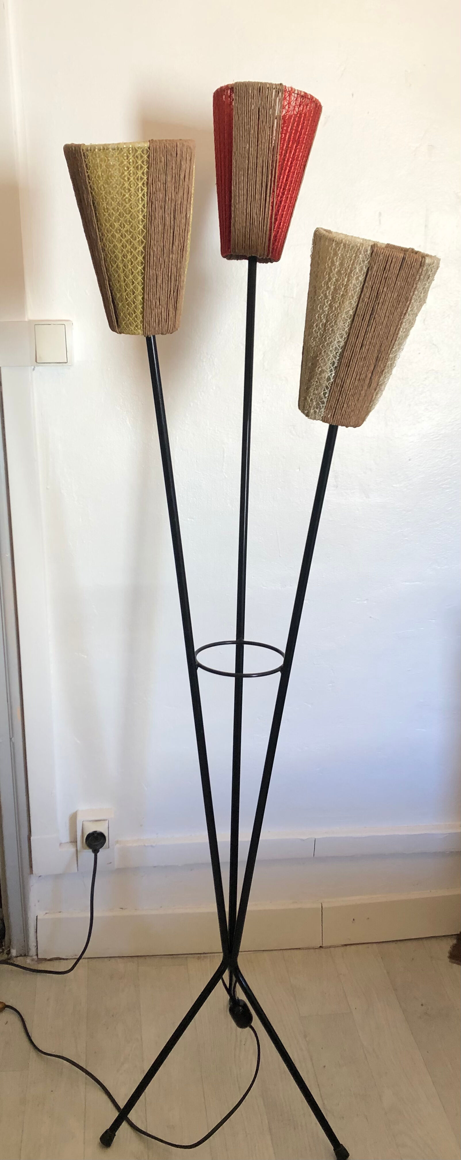 Vintage 3-arm tripod floor lamp 50s/60s