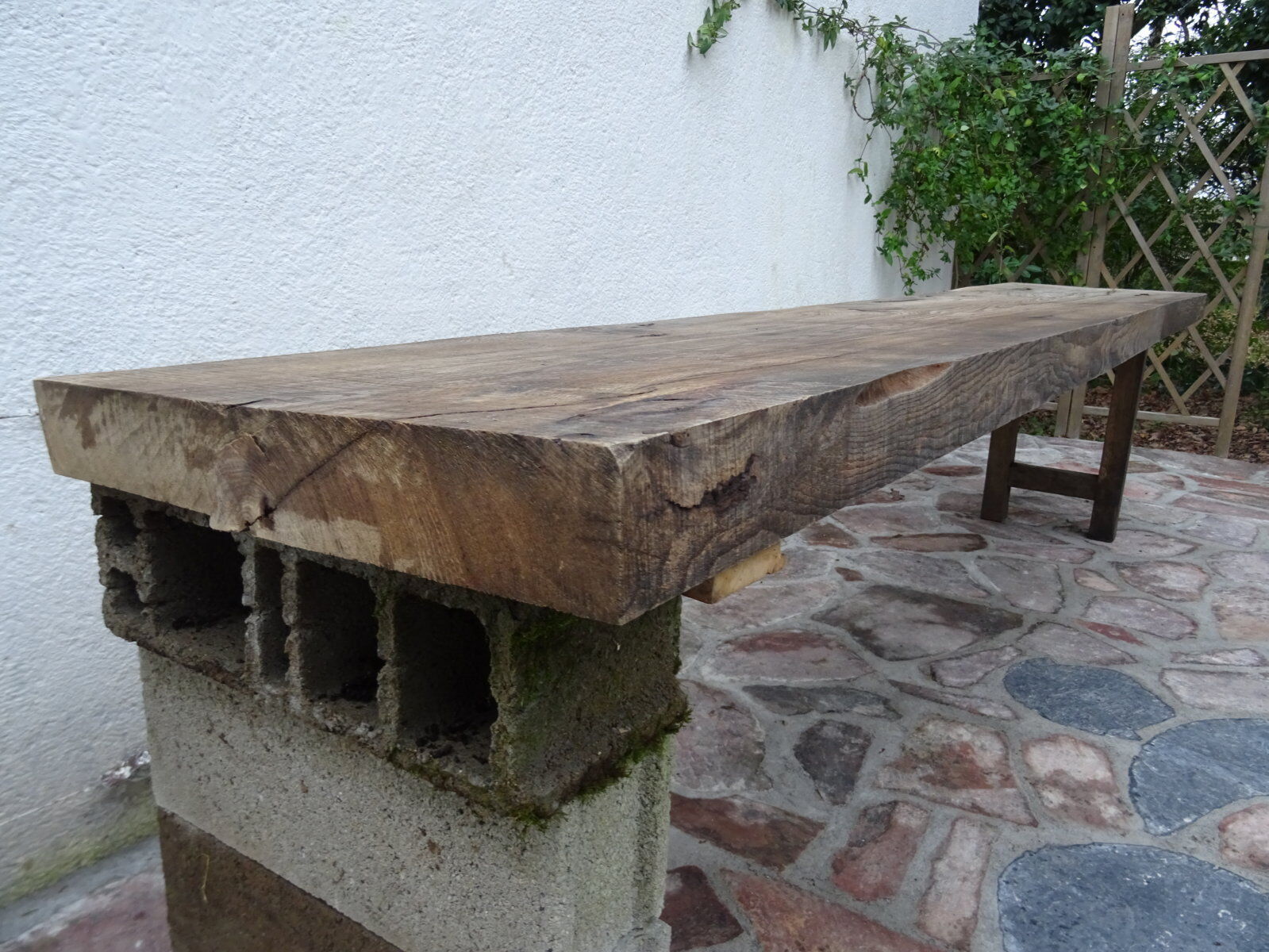 Ancient oak workbench 3 m 20