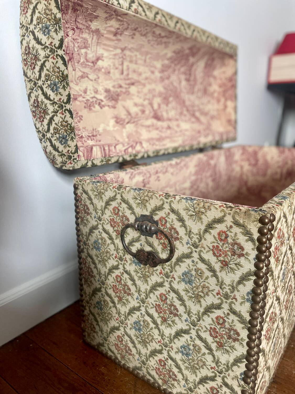 Antique tapestry chest
