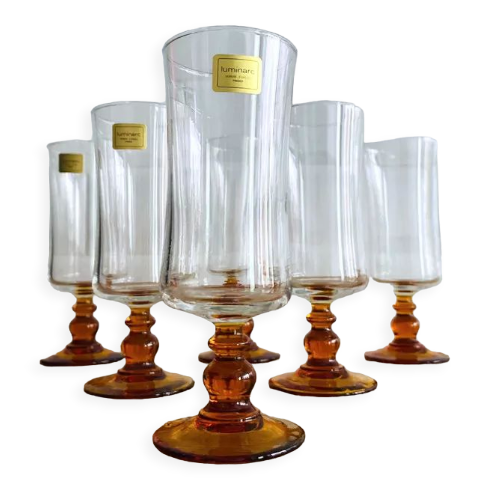 6 Luminarc champagne flutes
