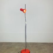 Miwi red metal spot floor lamp, vintage