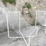 Pair of wire armchairs, 1980s
