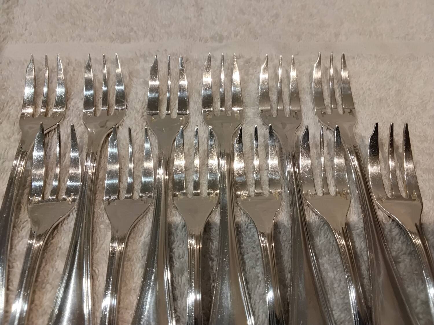 12 silver-plated cake forks by Christofle Spatours