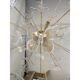 Murano Glass Sputnik Chandelier in Gold 24 Karat and Clear Butterfly