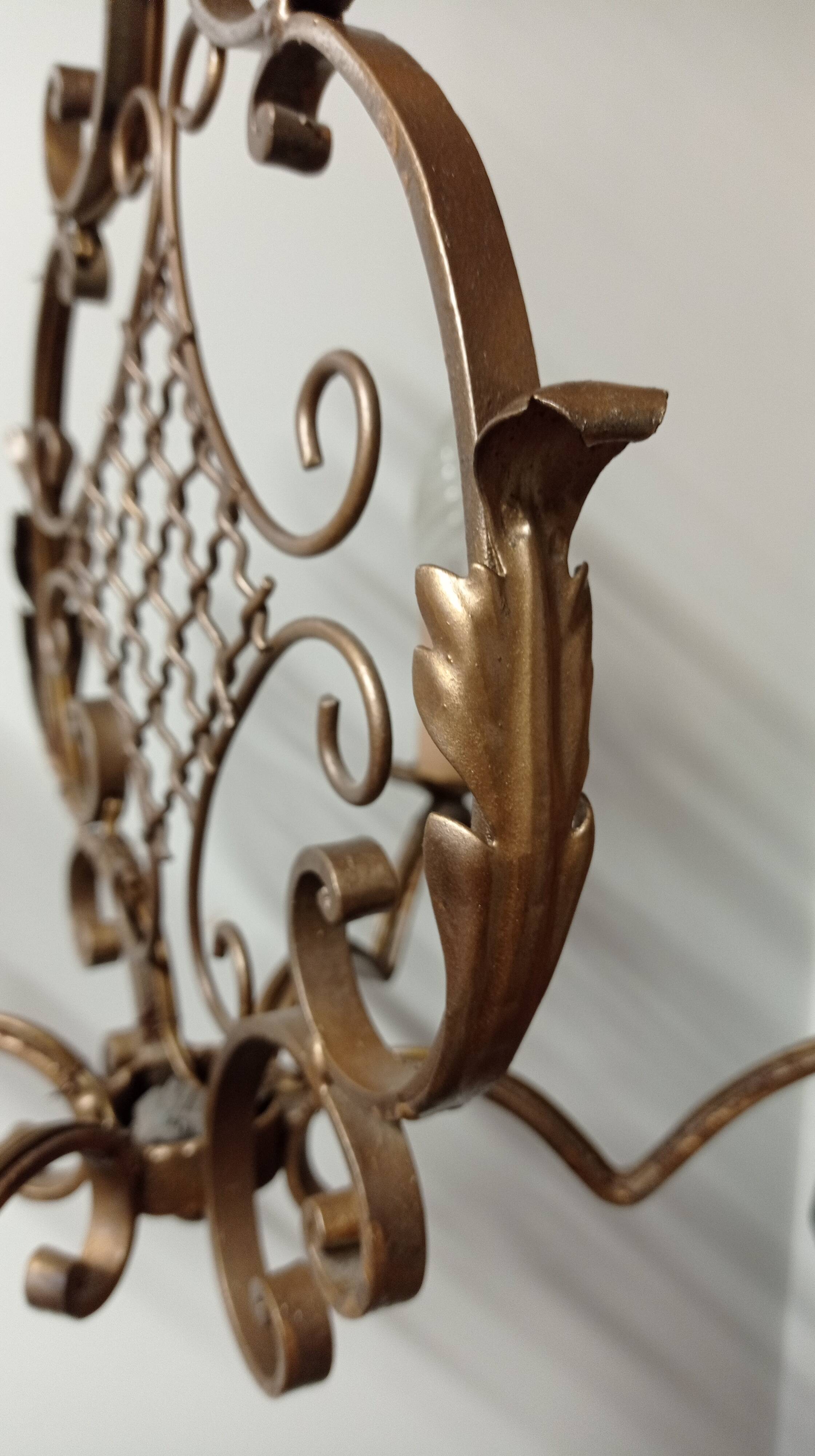 Bronze Cross Chandelier, 1940s