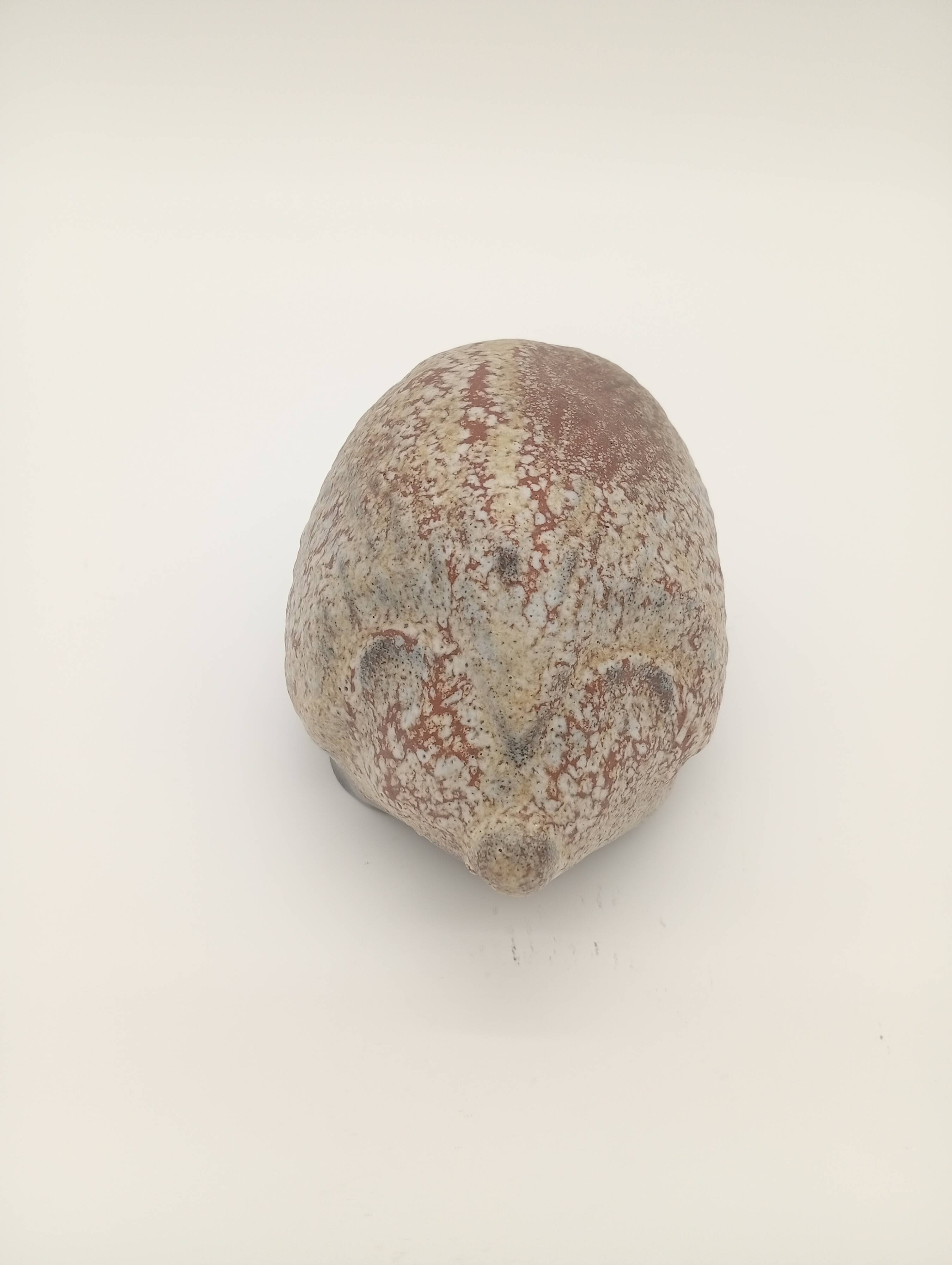 Hedgehog Statuette Zoomorphic Brutalist Sculpture Molded Pottery 20th Century