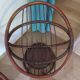 Vintage set of 2 swivel chairs in bamboo and rattan - Papasan shape
