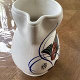 Pichet en céramique, décor marin mid century