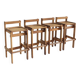 Tabourets de bar vintage en bois 1960, set de 4