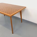 Rectangular wooden and ceramic dining table from the 50s and 60s