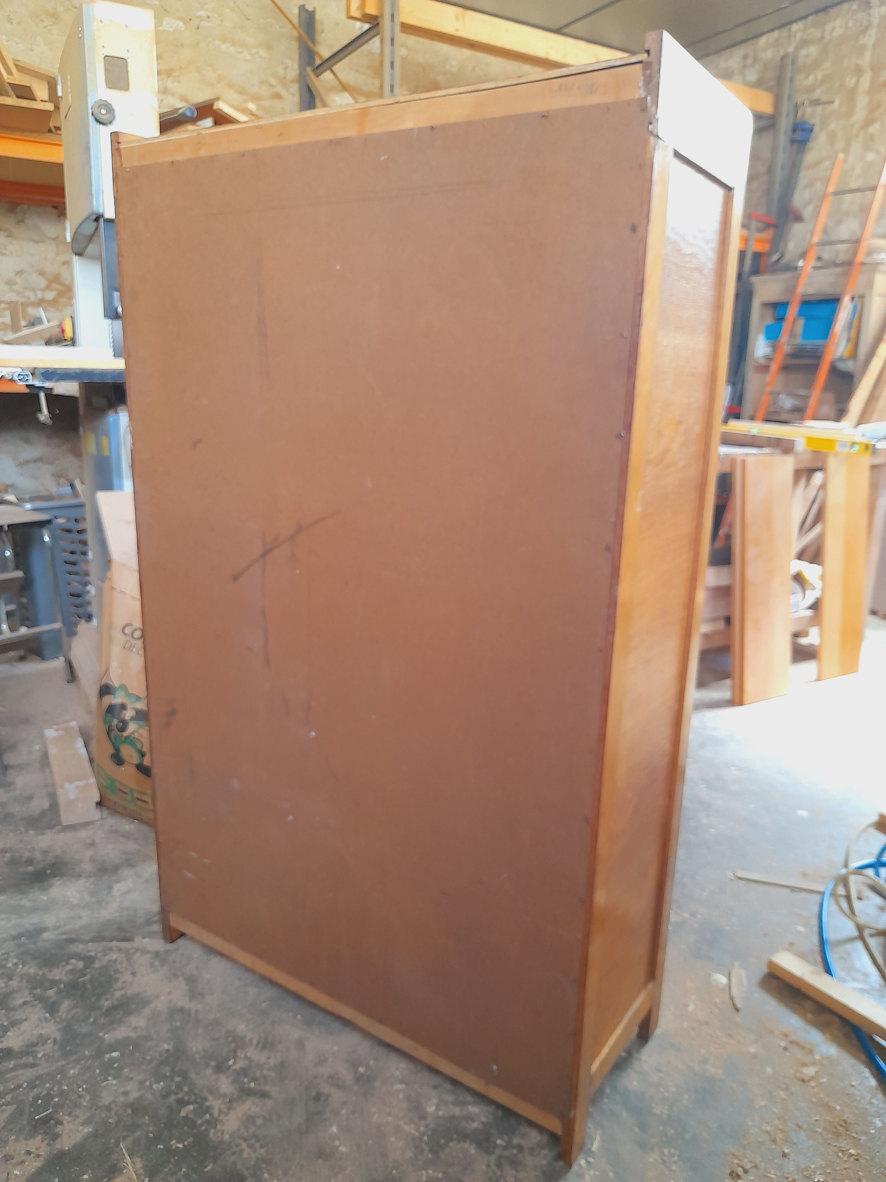 Vintage light sliding cabinet 50s