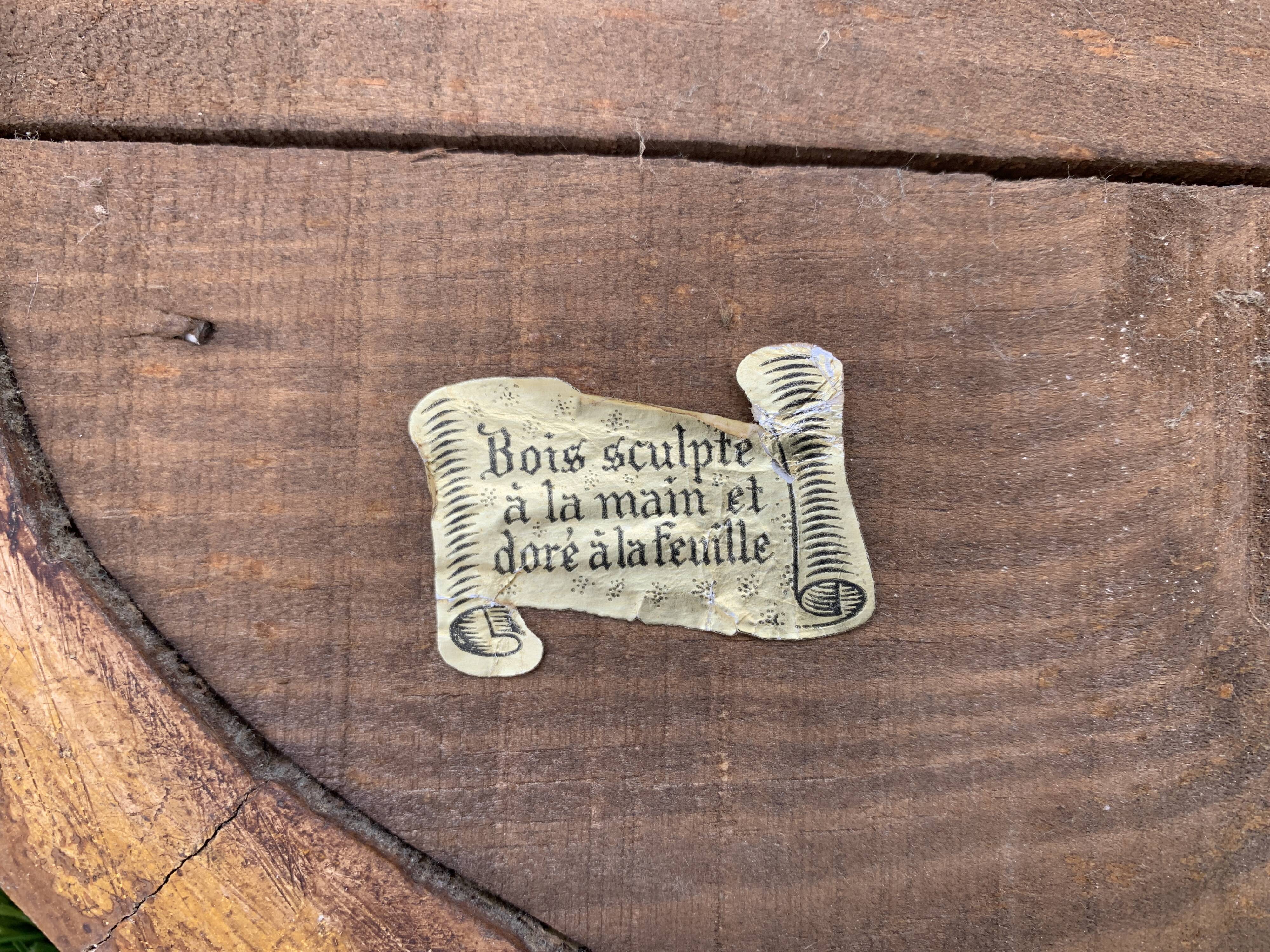 Old mirror in carved wood and gilded leaf, Louis XV rocaille style, twentieth century 59x87cm