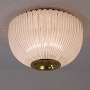 Large striped glass ceiling lamp in brass, Limburg, Germany, 1970s.