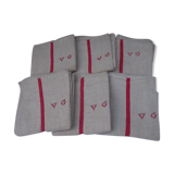 Set of 6 burlap tea towels
