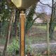 Square Art Deco vintage halogen floor lamp in gilded brass