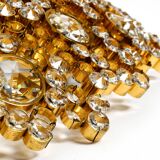 Gorgeous large 1970s Palwa brass ceiling or wall lamp with faceted crystal