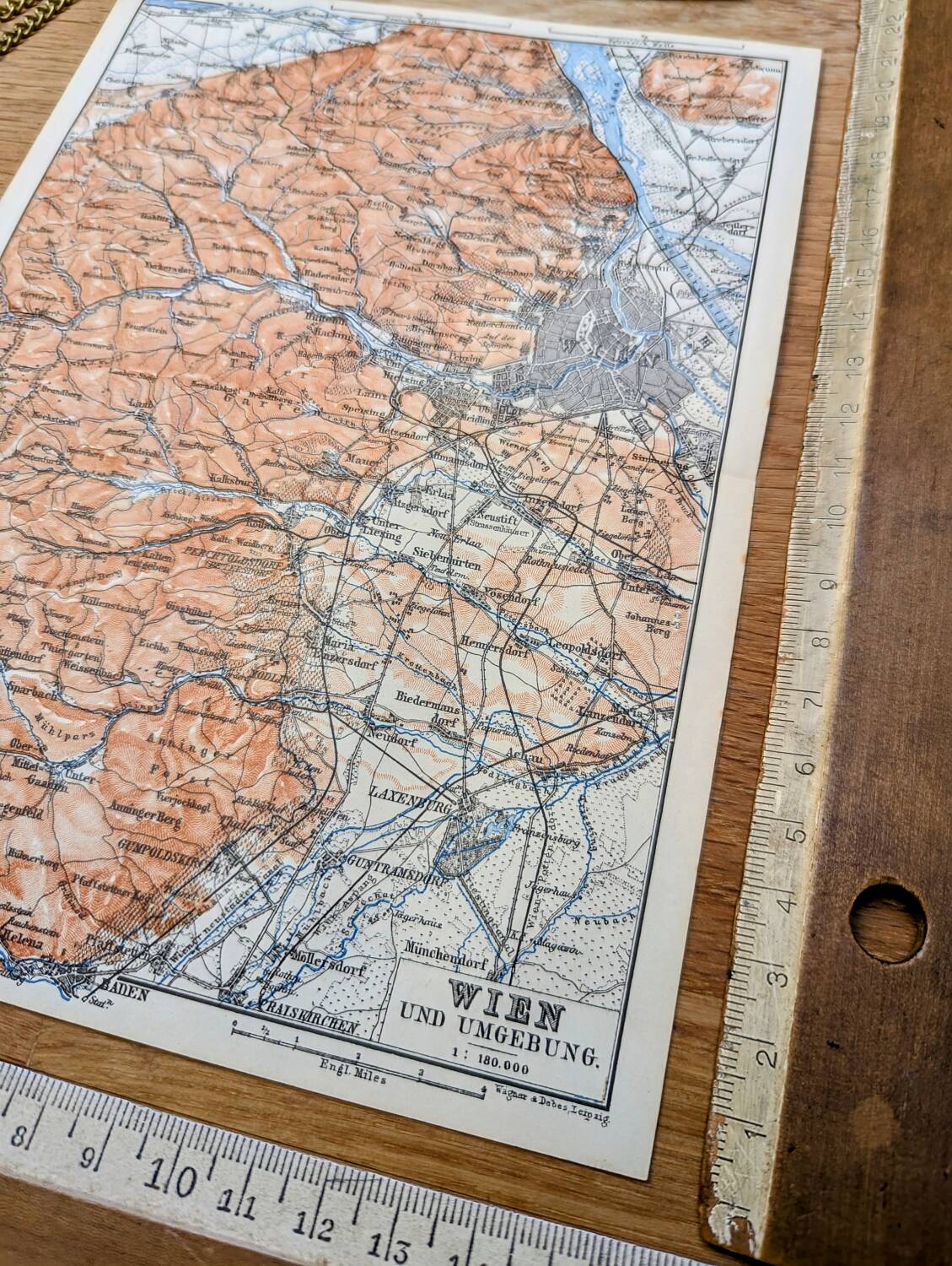 Imprimée en 1890, carte de Vienne, Autriche.