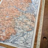 Printed in 1890, map of Vienna, Austria.