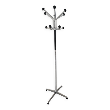 Chrome coat rack, parrot type, vintage 1970s.