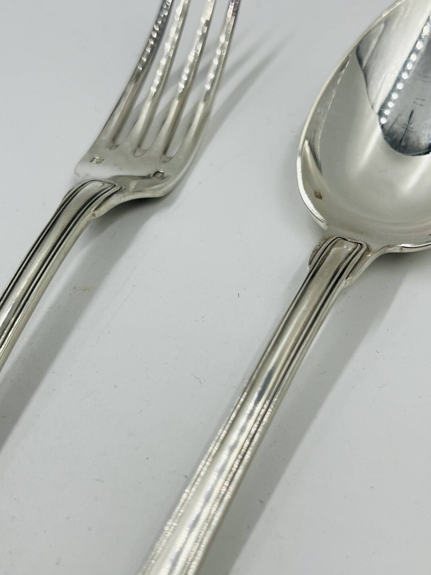 Silver-Plated Metal Cutlery Set Monogram F.B.