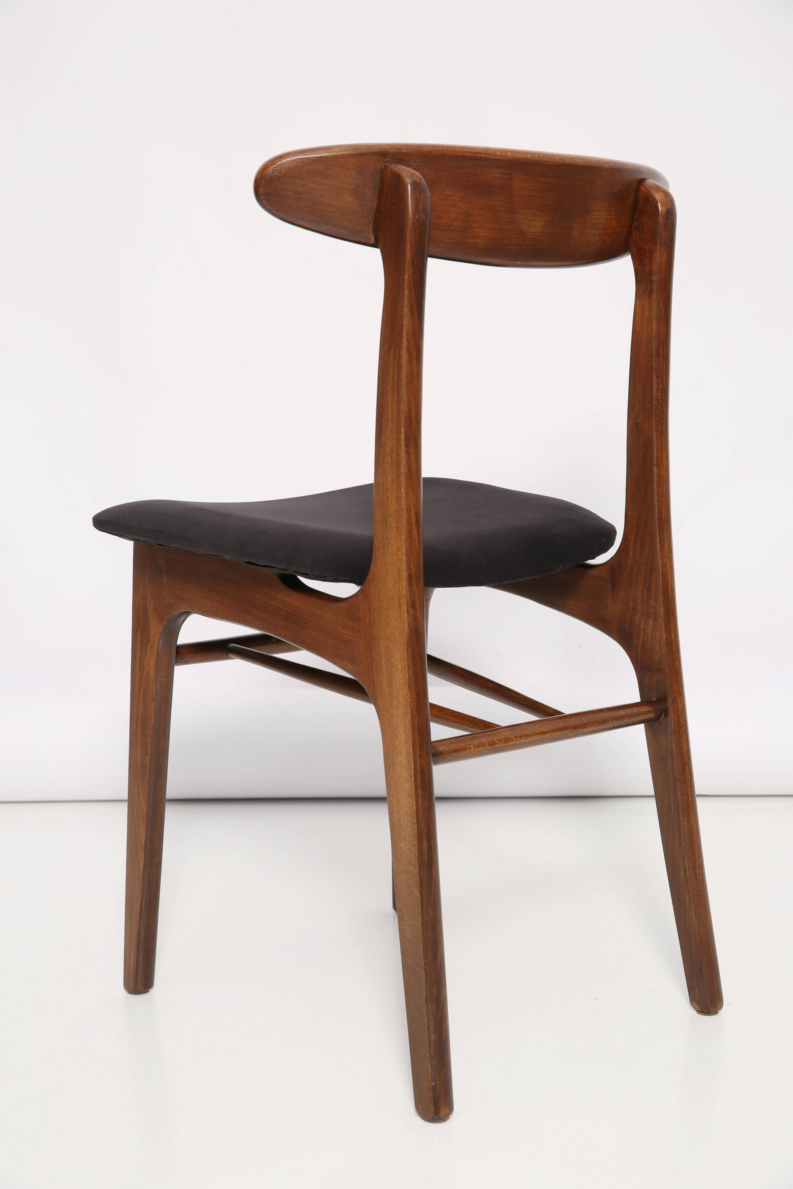 Black velvet chair, Rajmund Halas, Poland, 1960s