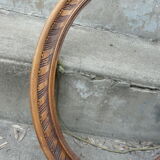 Old oval frame carved wood
