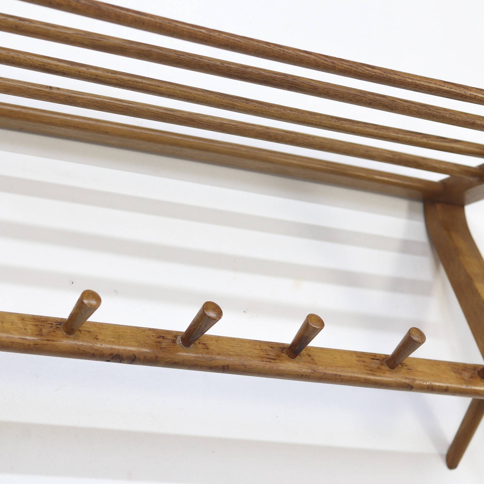 Vintage Mid-Century Design Coatrack from Oak