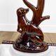 Art Nouveau umbrella stand or cane holder in enameled cast iron