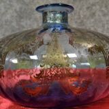 Pot-bellied crystal vase with bronze decorations, Art Nouveau period, circa 1900