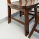 Set of 6 vintage brutalist oak chairs from the 1950s.