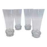 4 flûtes à champagne en cristal de Daum france modèle Sorcy