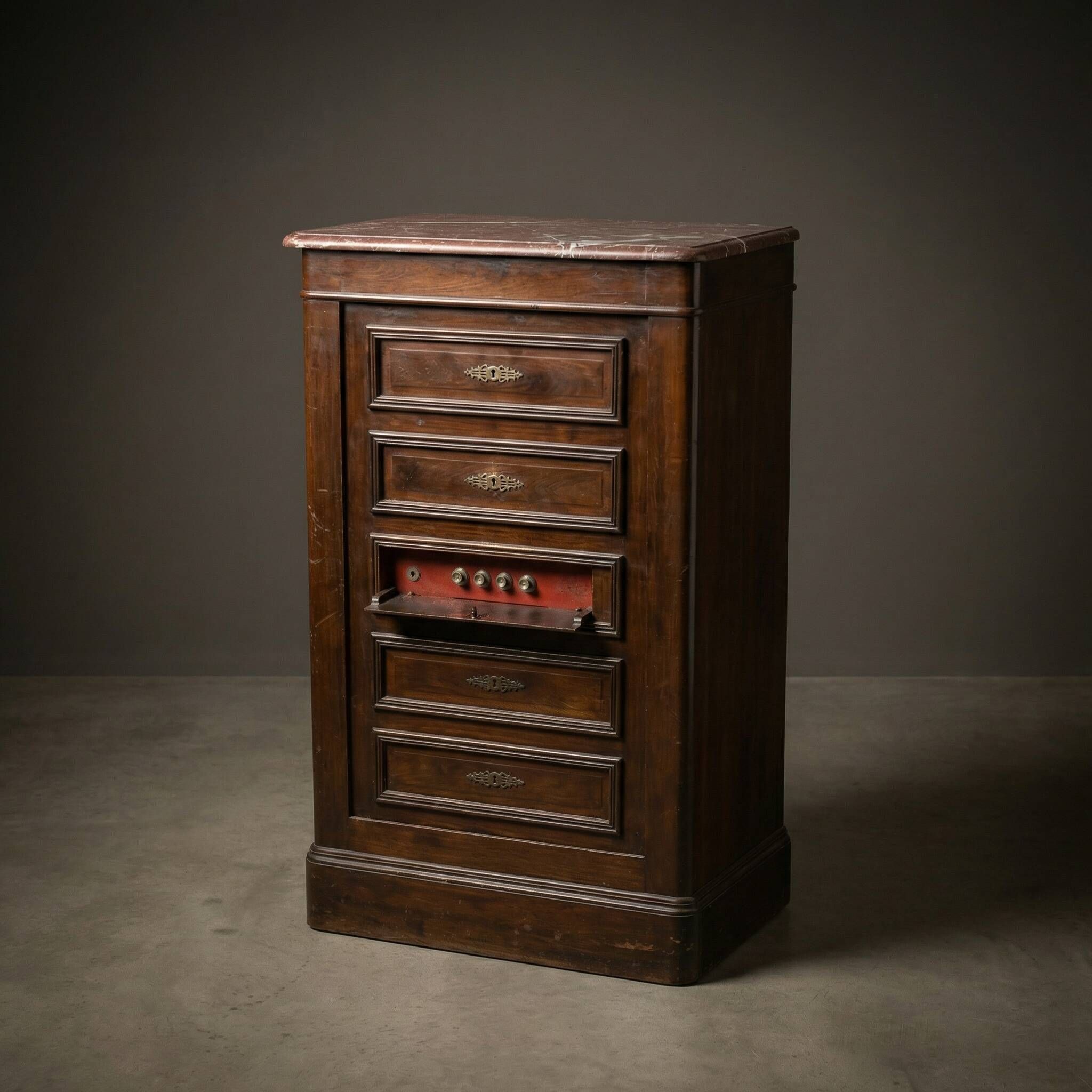 Antique commercial safe from Paris – Wood & marble – Functional