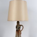 Handcrafted sandstone lamp signed Blanot, circa 1970